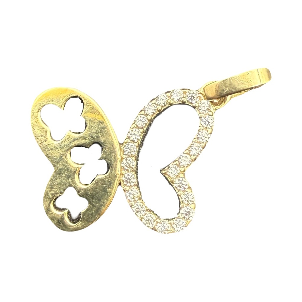 10k Gold Butterfly Pendant w/CZ stones